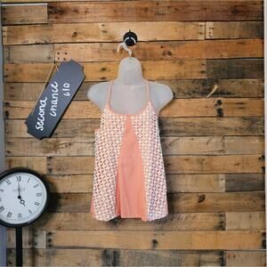 SALE-Miami women's peach white crochet tank top size small